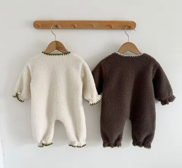 Sherpa All in one/Pramsuit + hat - Cream or Brown