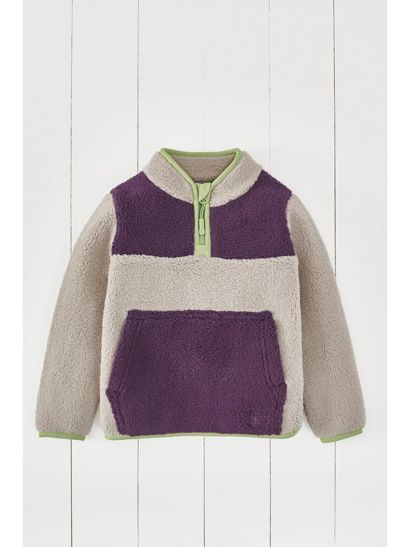 Grass & Air - Amythst Purple & Geothermal Grey - Borg Quarter Zip Jumper