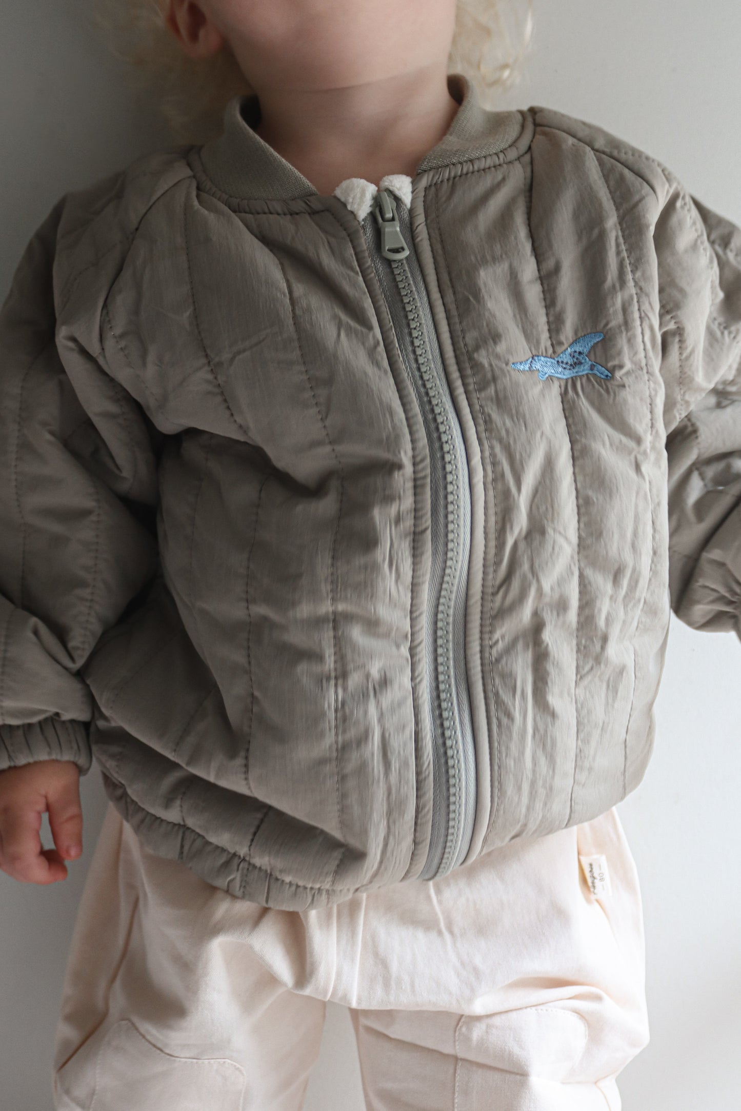 Padded bombers - Light Khaki with dinos