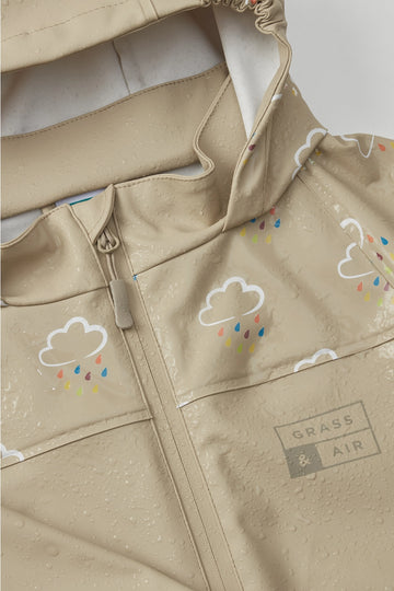 Grass & Air - Stone - Waterproof Changing Colours Rain Jacket