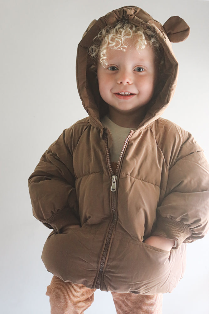 Padded bear coat - Cocoa