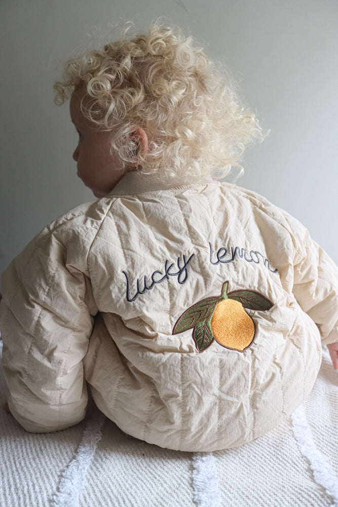 Padded bombers - Light Cream with lemon