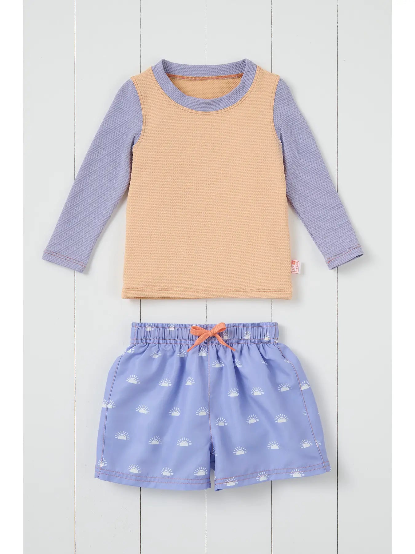 Grass & Air - Long Sleeve Rash Vest - Lavender and Peach