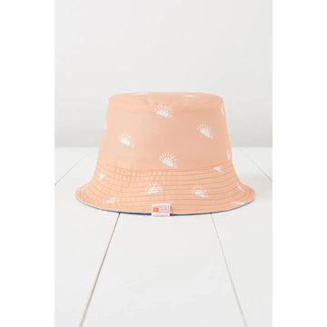 Grass & Air - Reversible Bucket Hat - Cornflower Blue and Peach
