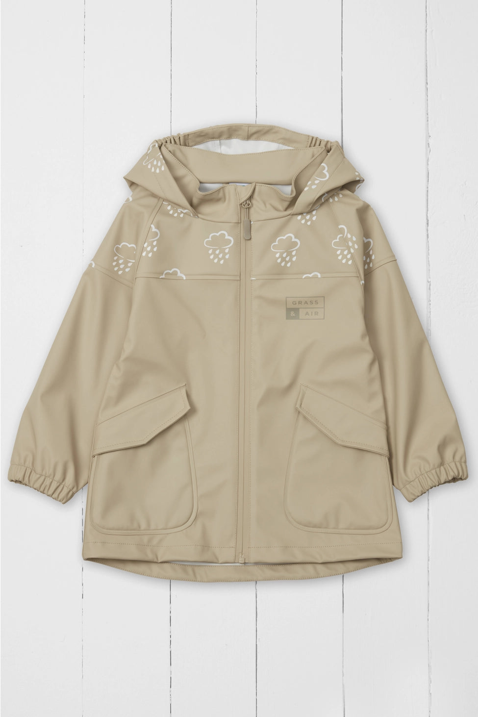 Grass & Air - Stone - Waterproof Changing Colours Rain Jacket
