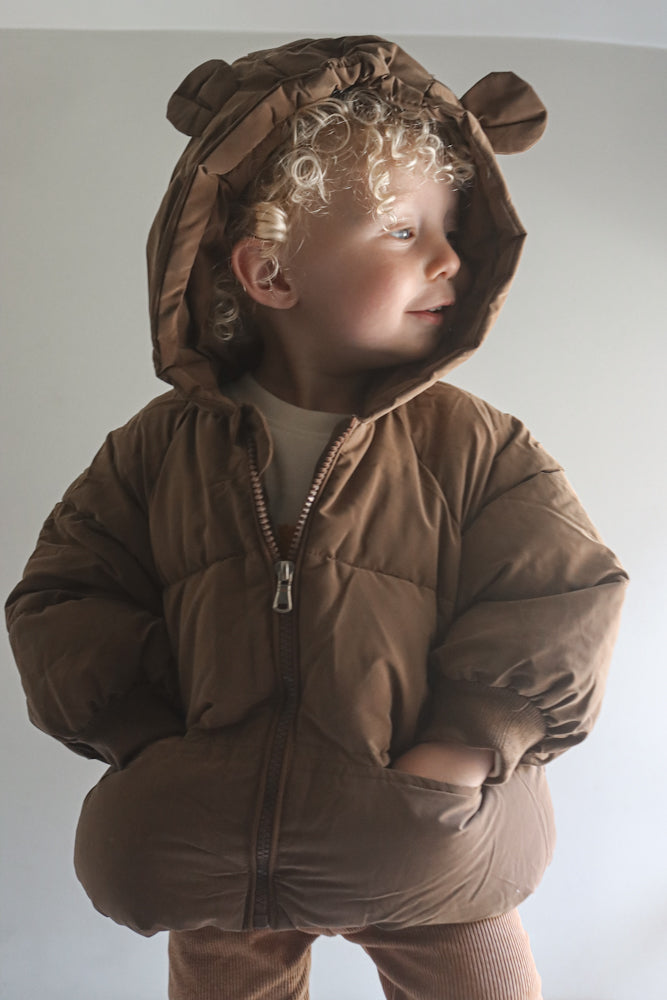 Padded bear coat - Cocoa