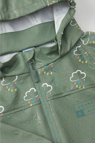 Grass & Air - Khaki - Waterproof Changing Colours Rain Jacket