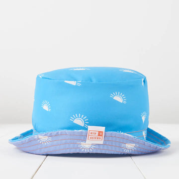 Grass & Air - Reversible Bucket Hat - Cornflower Blue and Lavender
