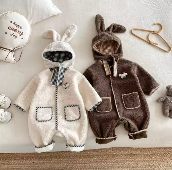 Baby Cozy Bunny Hooded Romper