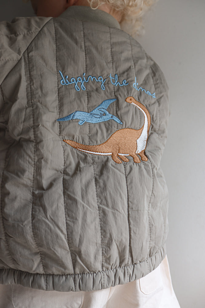 Padded bombers - Light Khaki with dinos