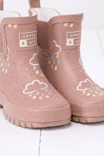 Grass & Air - Chunky Shorty Wellies - Rose (PREORDER)