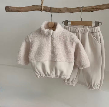 Teddy Fleece Half Zip Two Piece Set - Tracksuit