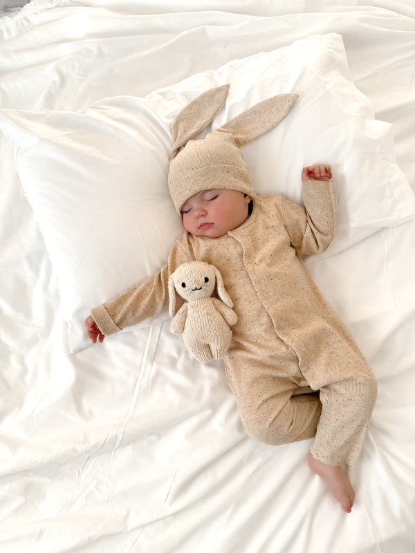 Easter Bunny Jumpsuit + Hat - Latte - Unisex
