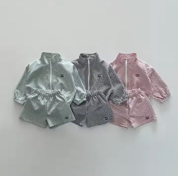 Light Vichy Set - Pink - Green or Black