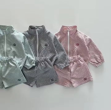 Light Vichy Set - Pink - Green or Black