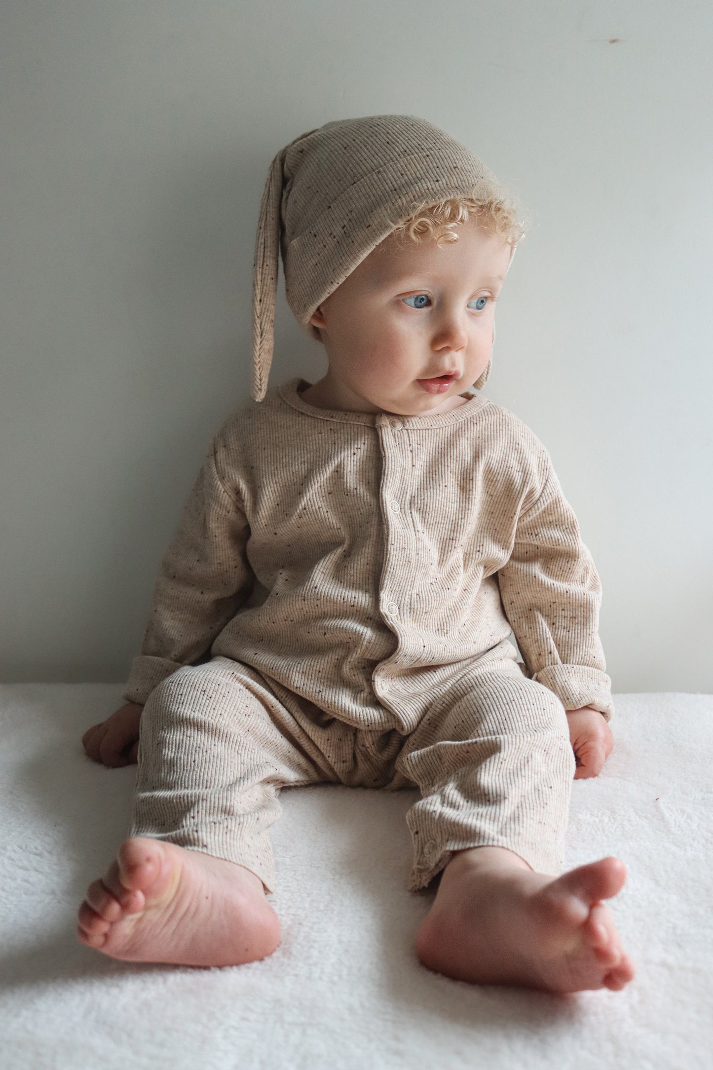 Easter Bunny Jumpsuit + Hat - Latte - Unisex