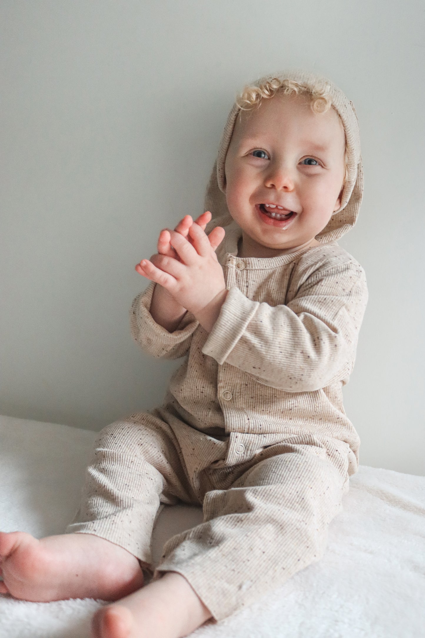 Easter Bunny Jumpsuit + Hat - Latte - Unisex