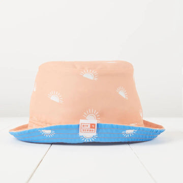 Grass & Air - Reversible Bucket Hat - Cornflower Blue and Peach