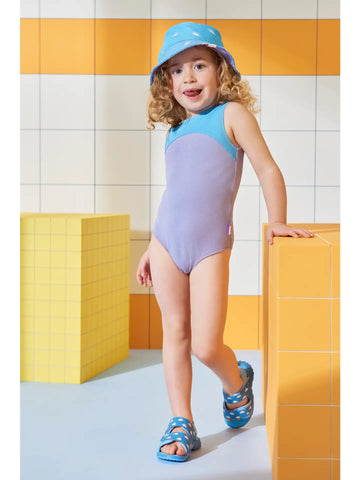 Grass & Air - Ribbed Swimsuit - Cornflower and Lavender