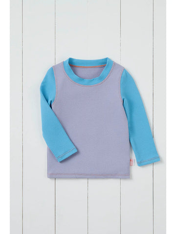 Grass & Air - Long Sleeve Rash Vest - Lavender and Cornflower Blue