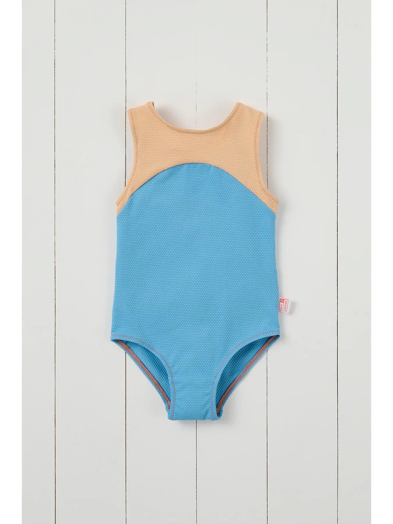 Grass & Air - Ribbed Swimsuit - Cornflower and Peach